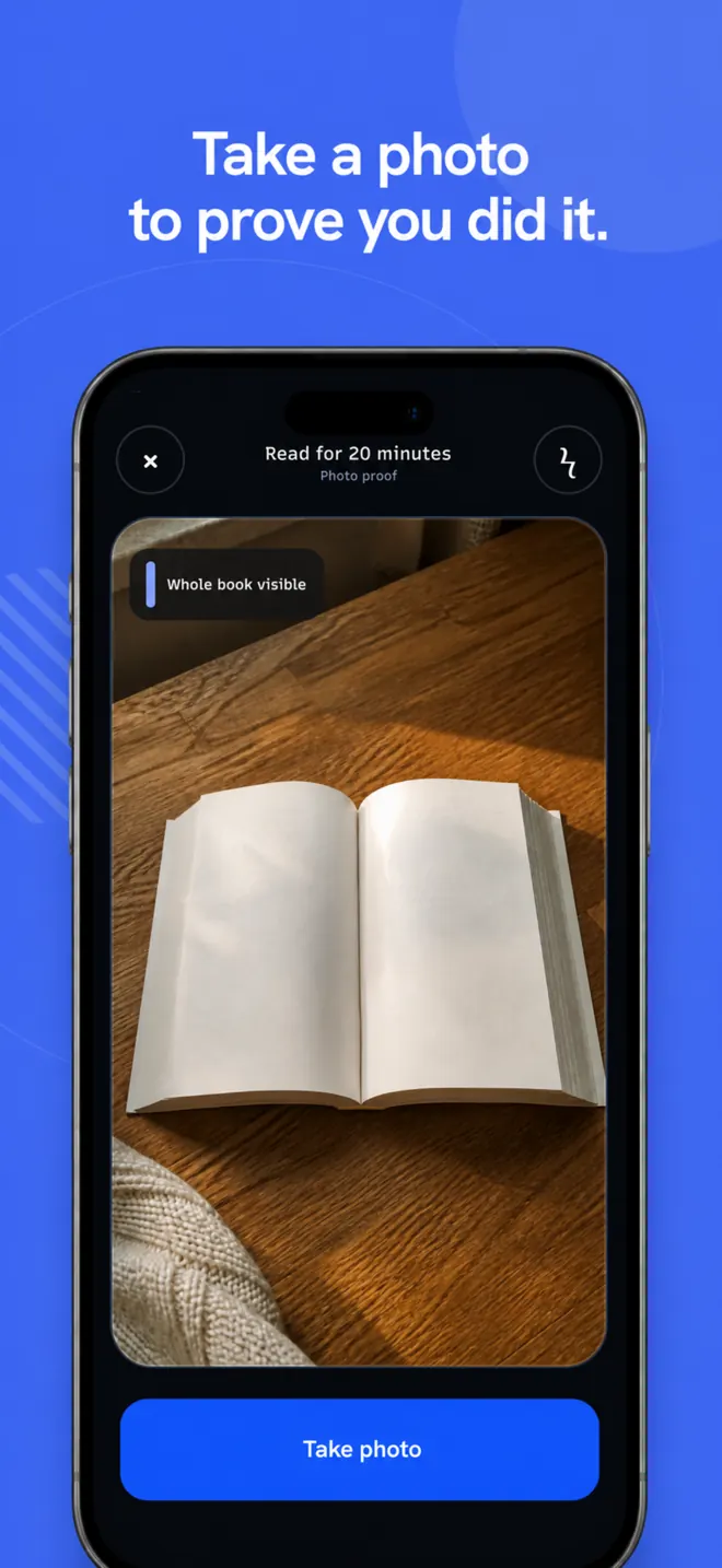 Broc can verify a completed workout photo before unlocking selected apps.
